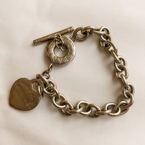 Tiffany sterling silver heart charm bracelet